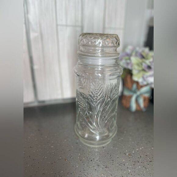Vintage 1982 Planters Peanuts Wheat Pattern Mr. Peanut Glass Jar/Caniste… - Picture 6 of 6